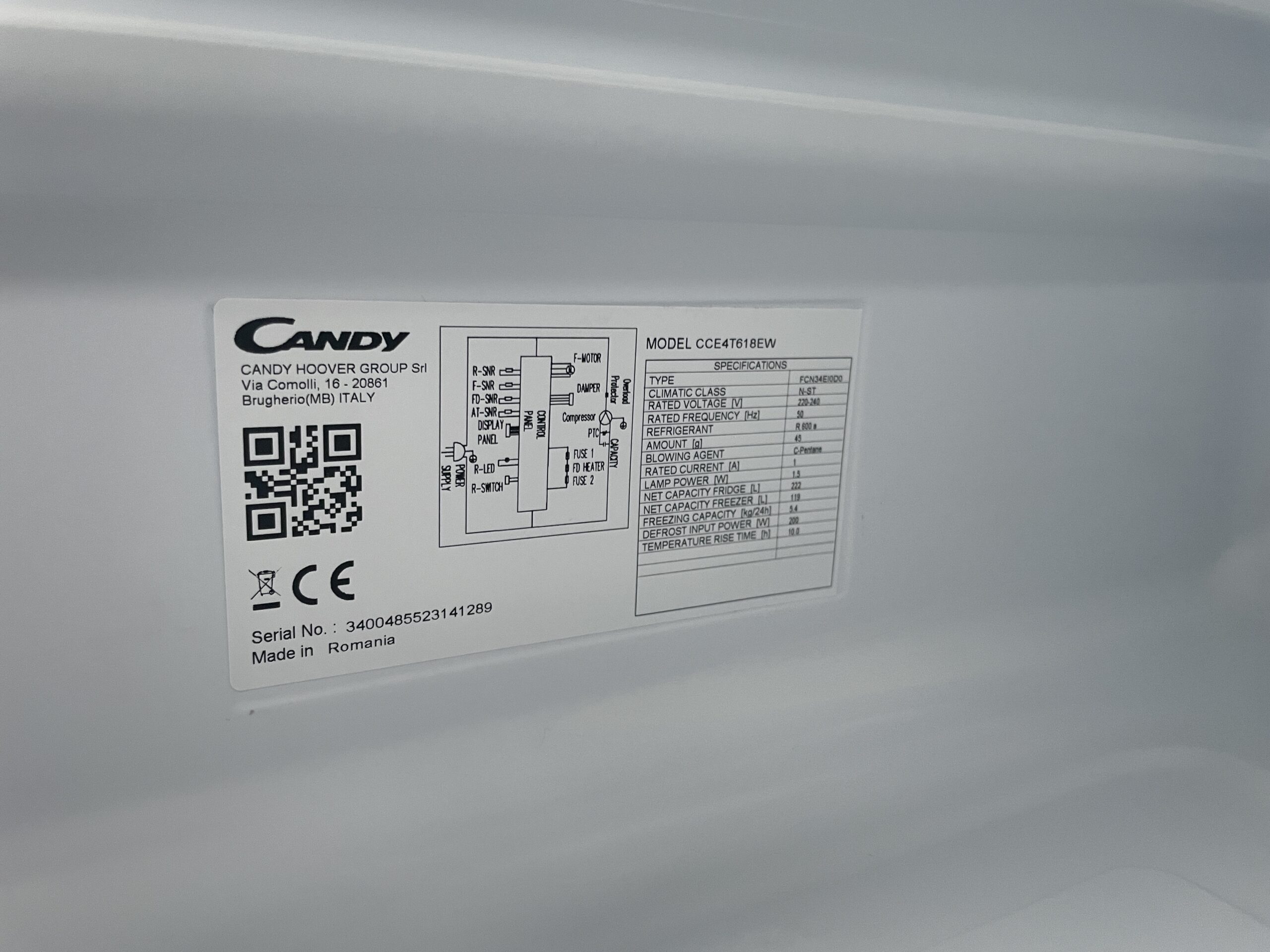 Lodówka Candy Fresco CCE4T618EW Pełny No Frost 185cm Szuflada z kontrolą wilgotności Zdalne sterowanie Biały - Image 5