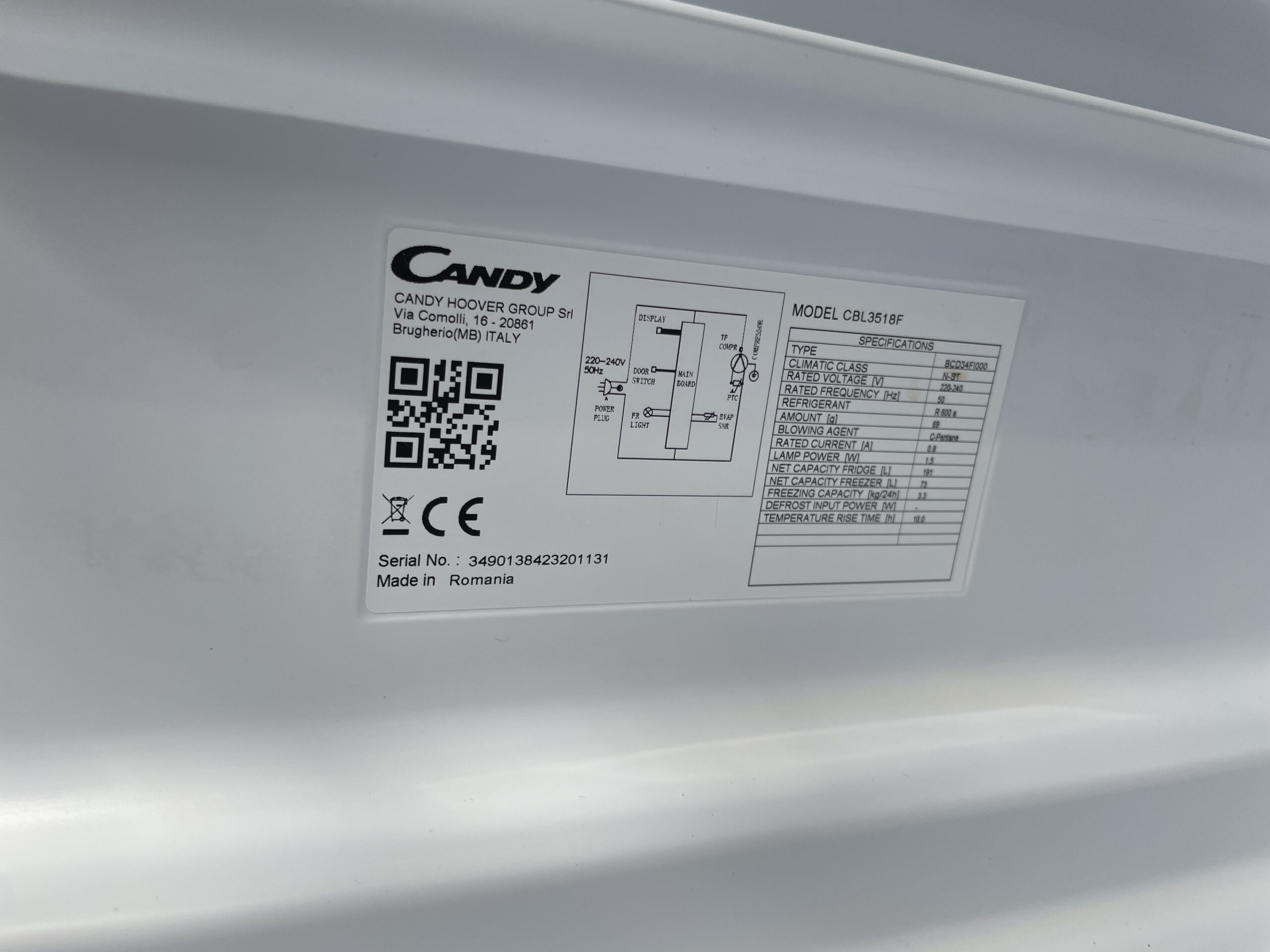 Lodówka Candy CBL3518F 177,2cm Zdalne sterowanie - Image 6