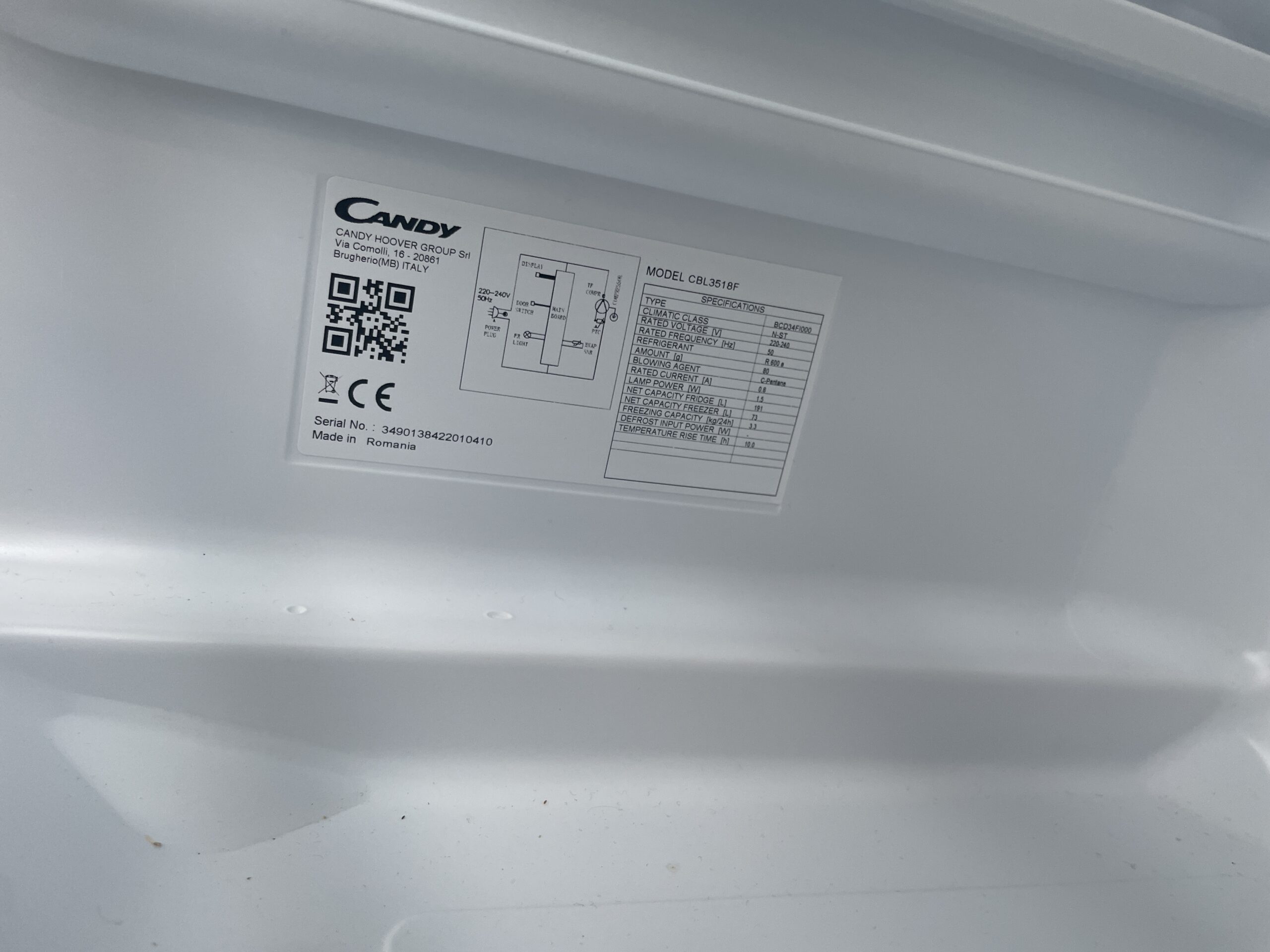 Lodówka Candy CBL3518F 177,2cm Zdalne sterowanie - Image 4