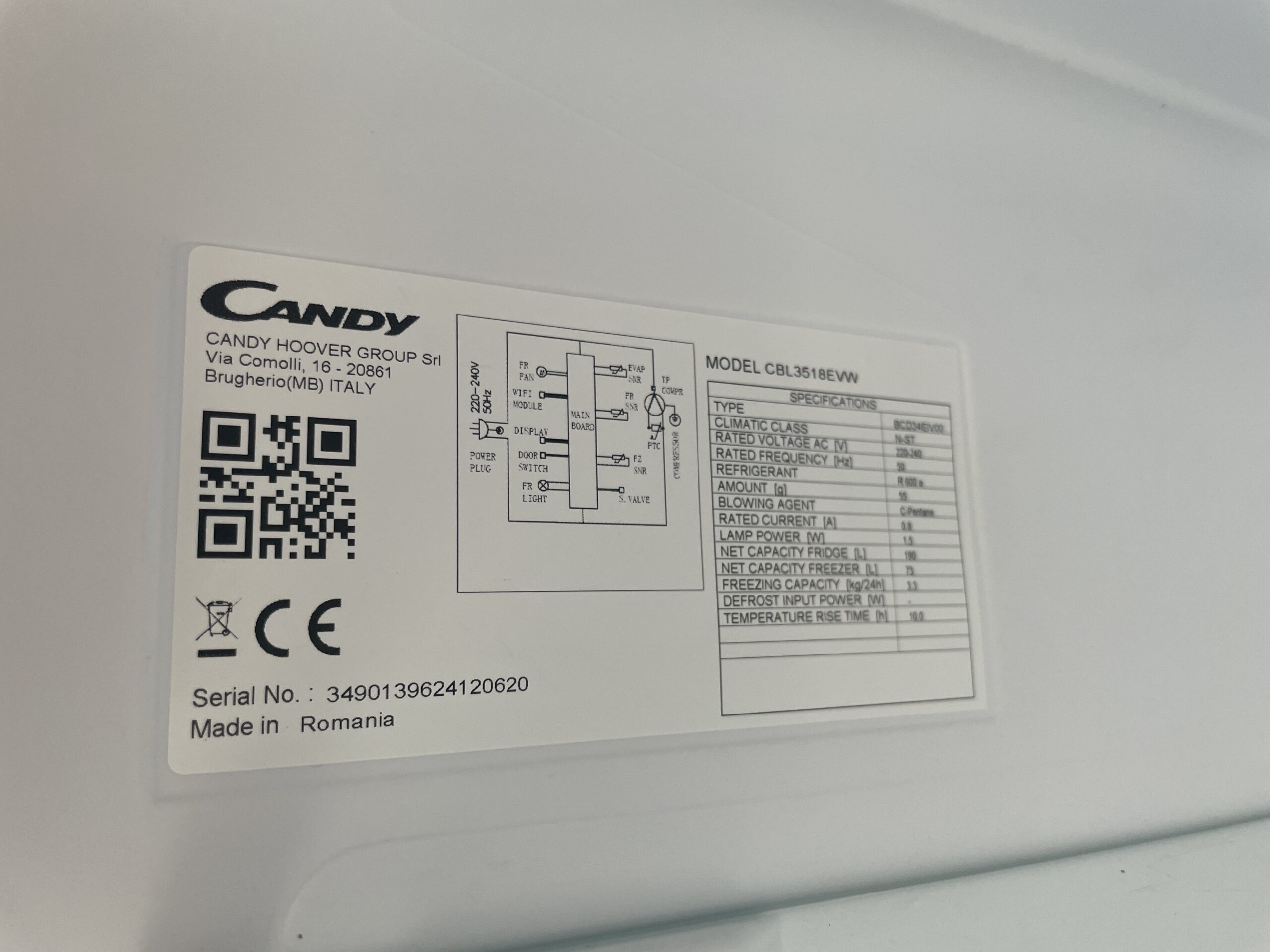 Lodówka CANDY CBL3518EVW - Image 3