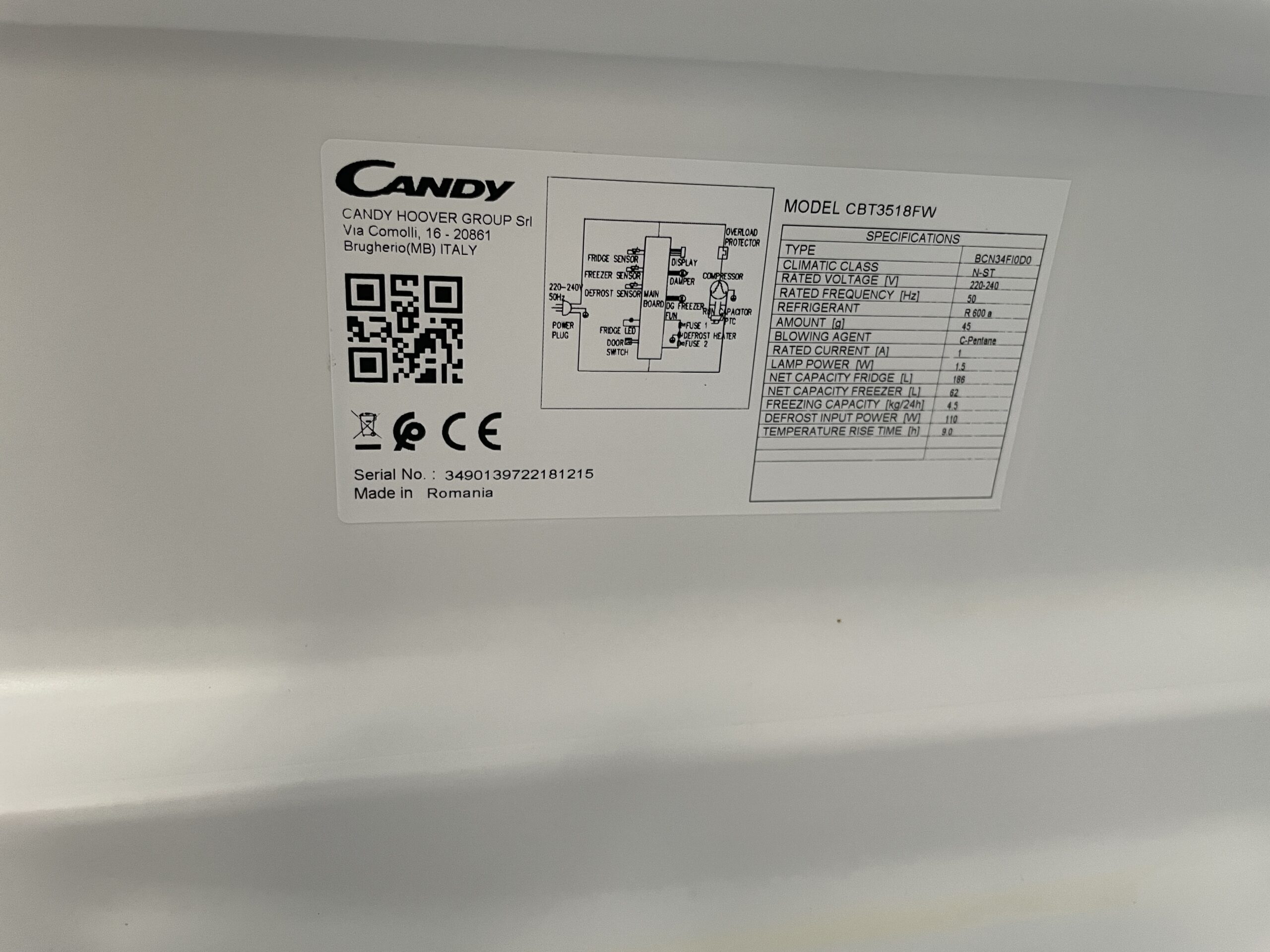 Lodówka CANDY CBT3518FW - Image 4