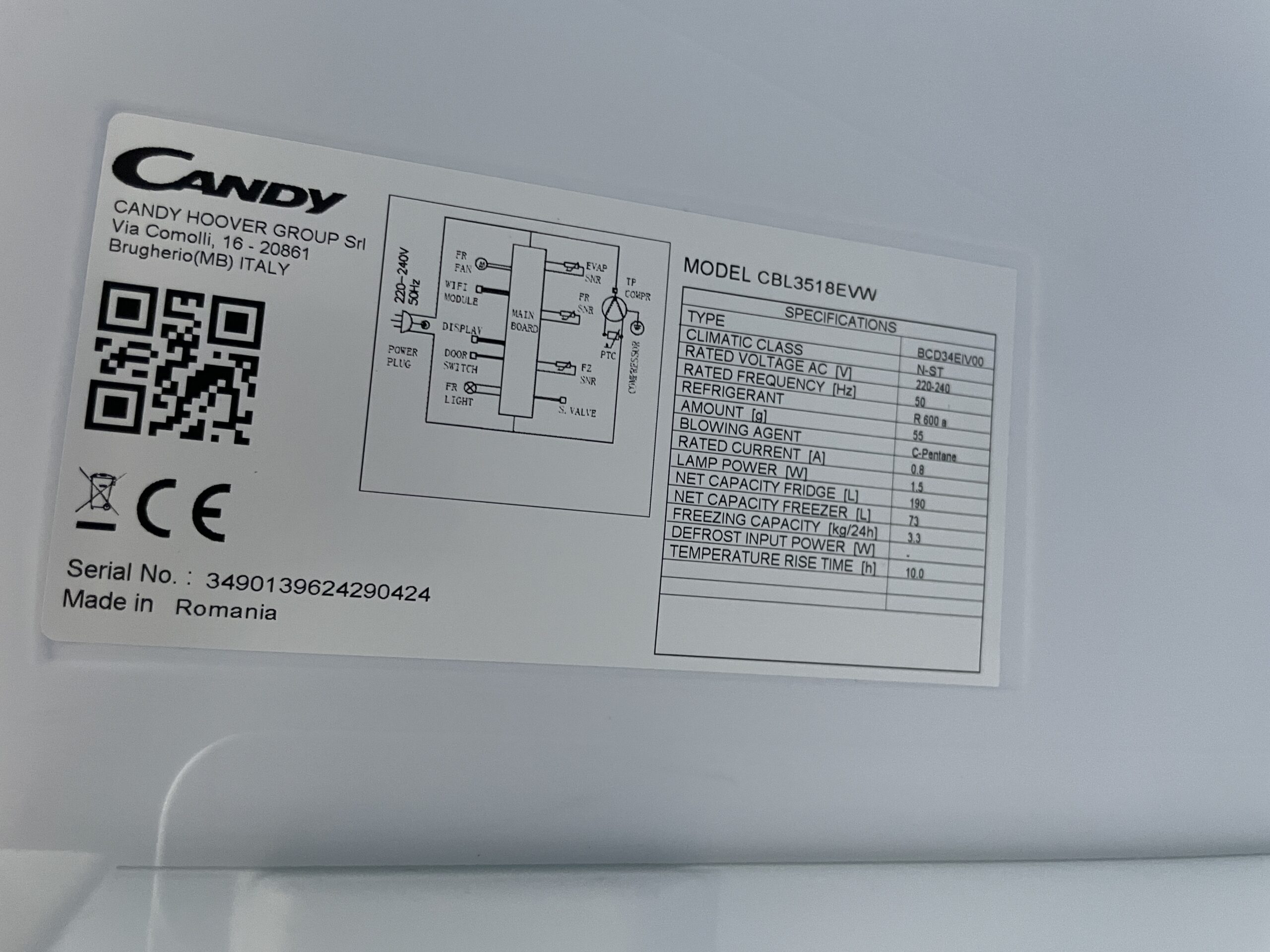 Lodówka CANDY CBL3518EVW - Image 4